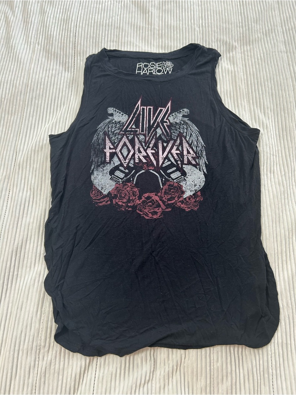 Rosie Harlow Men’s Black ‘Live Forever’ Graphic Muscle Tank